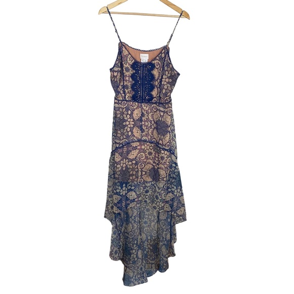 * NWOT FoxieDox Anthropologie High-Low Maxi Dress Size Medium Sheer Mini - Picture 2 of 13